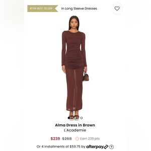 L'Academie Alma Dress in Brown